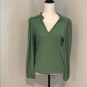Nation long sleeve T with Ruffle Detail
